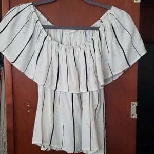 Striped off-shoulder HoneyPunch top